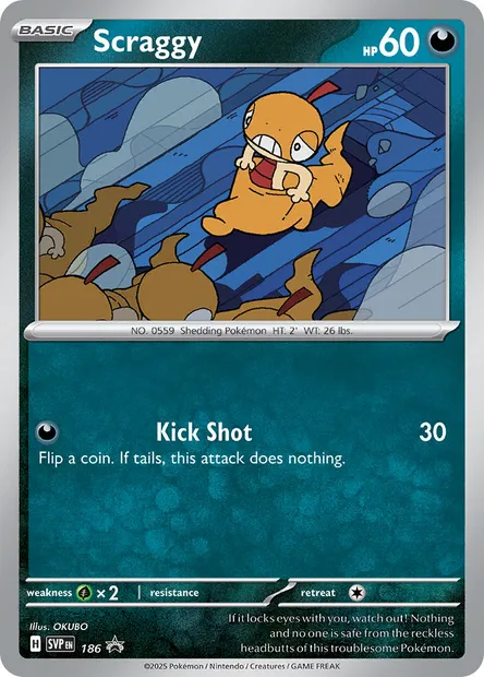 Scraggy, Pokémon card PR-SV 186 — SVP Black Star Promos set