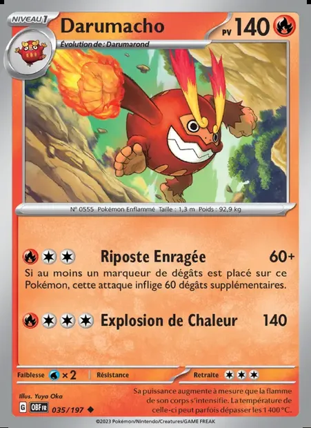 Darumacho, carte Pokémon OBF 035 — extension Flammes Obsidiennes