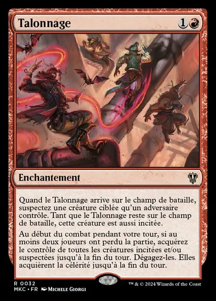 Talonnage, carte Magic MKC 32 — extension Murders at Karlov Manor Commander