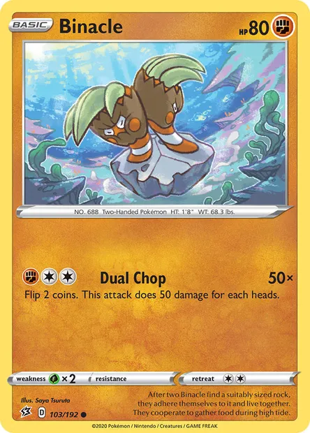 Binacle, Pokémon card RCL 103 — Rebel Clash set