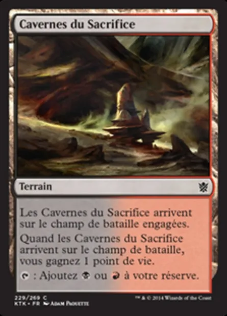 Cavernes du Sacrifice, carte Magic KTK 229 — extension Les Khans de Tarkir