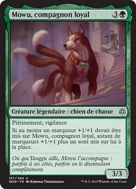 Mowu, compagnon loyal, carte Magic WAR 167 — extension La guerre des Planeswalkers