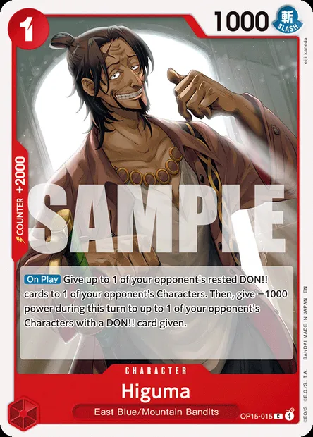 Higuma, One Piece card OP15-015 — ADVENTURE ON KAMI’S ISLAND set