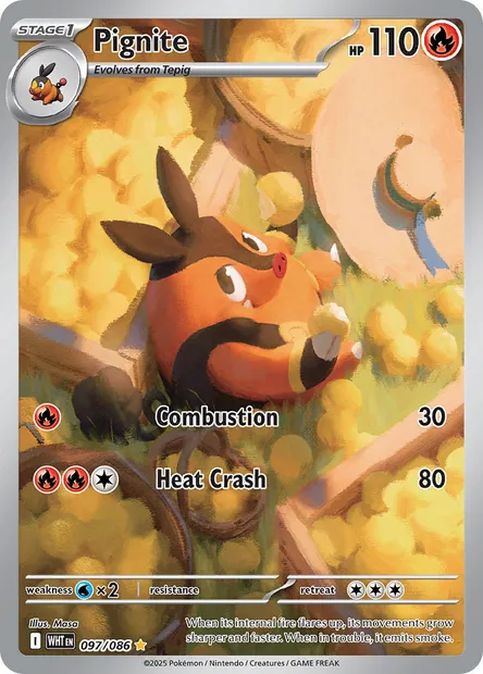 Pignite, Pokémon card WHT 097 — White Flare set