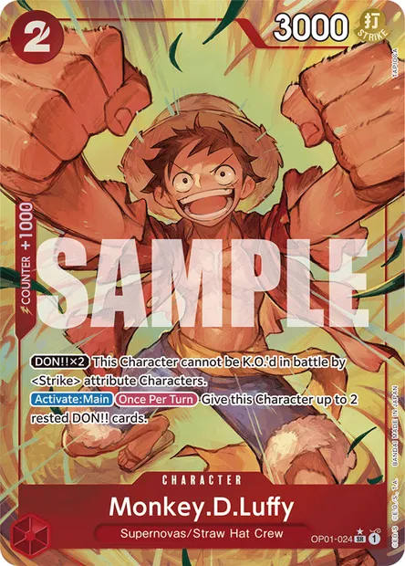 Monkey.D.Luffy, One Piece card OP01-024 — ROMANCE DAWN set