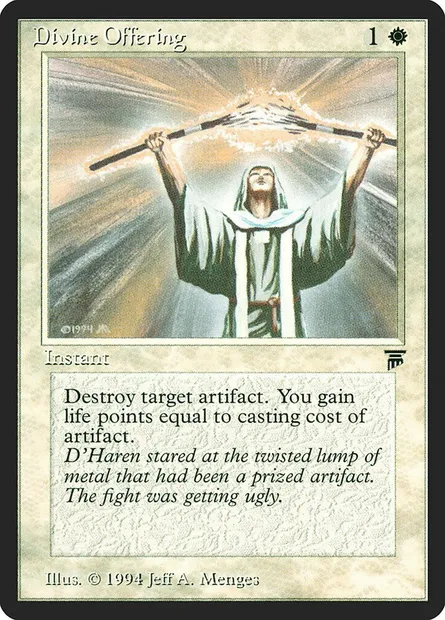 Offrande divine, carte Magic LEG 9 — extension Legends