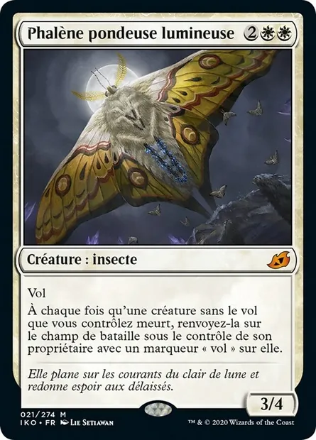 Phalène pondeuse lumineuse, carte Magic IKO 21 — extension Ikoria: Lair of Behemoths