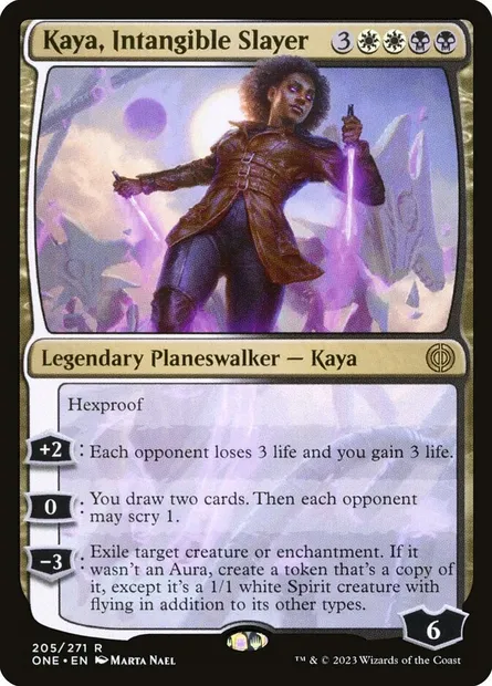 Kaya, Intangible Slayer, Magic card ONE 205 — Phyrexia: All Will Be One set