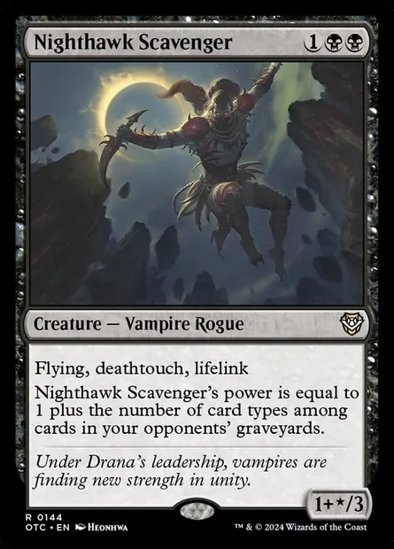 Nighthawk Scavenger, Magic card OTC 144 — Outlaws of Thunder Junction Commander set