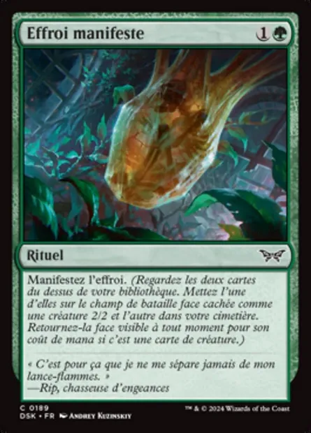 Effroi manifeste, carte Magic DSK 189 — extension Duskmourn: House of Horror
