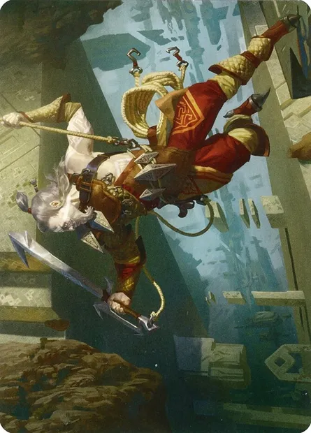 Cliffhaven Sell-Sword // Cliffhaven Sell-Sword, Magic card AZNR 38 — Zendikar Rising Art Series set