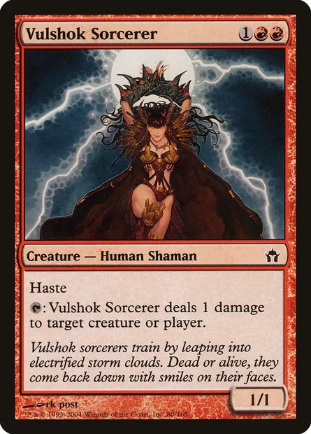 Vulshok Sorcerer, Magic card 5DN 80 — Fifth Dawn set