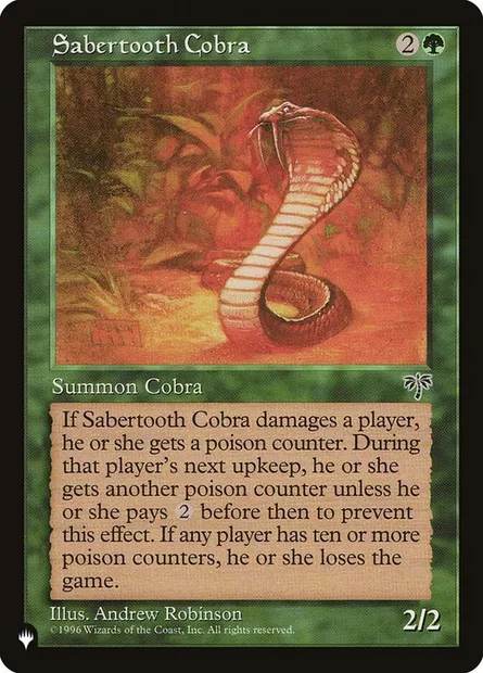 Sabertooth Cobra, Magic card PLST MIR-238 — The List set