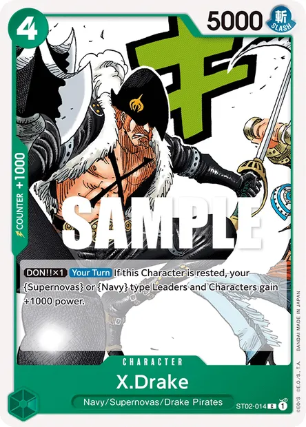 X-Drake, carte One Piece ST02-014 — extension Worst Generation