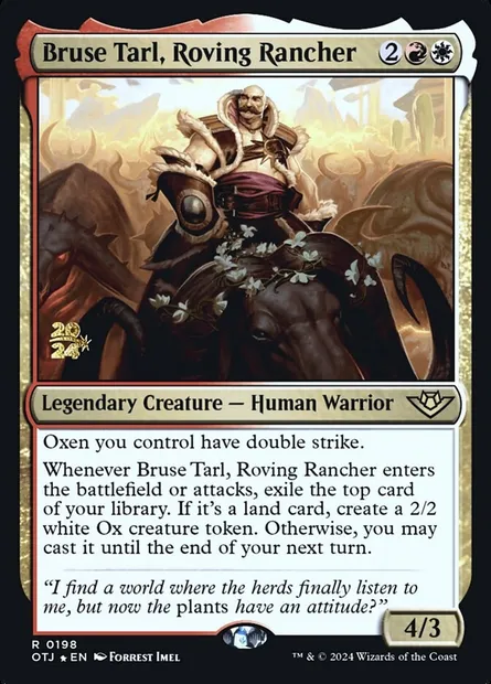 Bruse Tarl, Roving Rancher, Magic card POTJ 198s — Outlaws of Thunder Junction Promos set