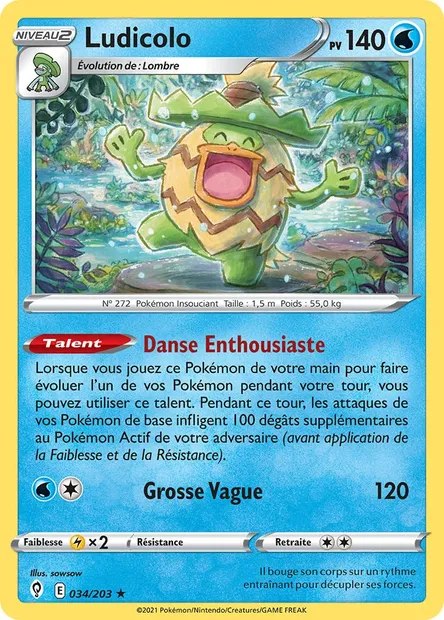 Ludicolo, carte Pokémon EVS 34 — extension Évolution Céleste