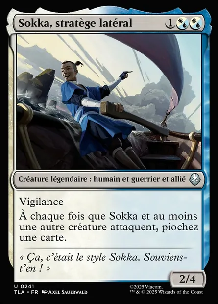 Sokka, stratège latéral, carte Magic TLA 241 — extension Avatar: The Last Airbender