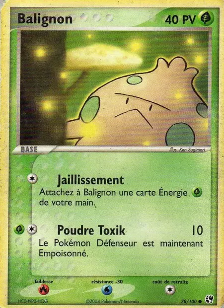 Balignon, carte Pokémon SS 78 — extension EX Tempête de sable
