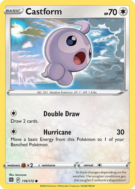 Castform, Pokémon card BRS 116 — Brilliant Stars set
