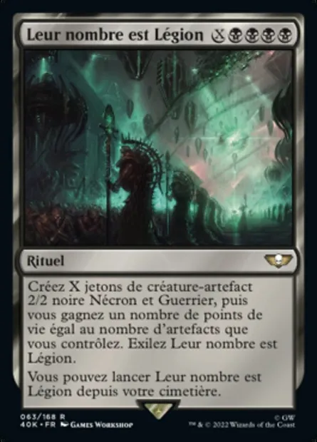 Leur nombre est Légion, carte Magic 40K 63 — extension Warhammer 40,000 Commander