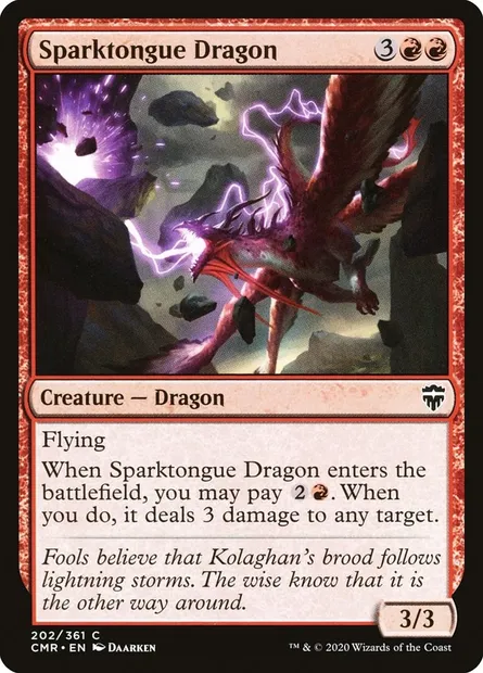 Sparktongue Dragon, Magic card CMR 202 — Commander Legends set