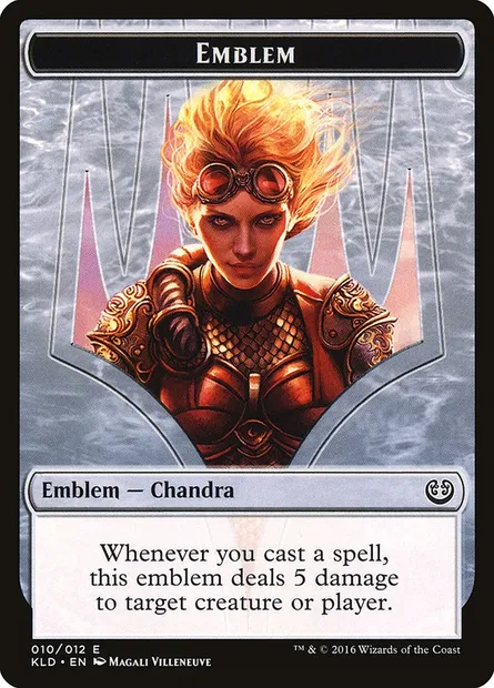 Chandra, Torch of Defiance Emblem, Magic card TKLD 10 — Kaladesh Tokens set