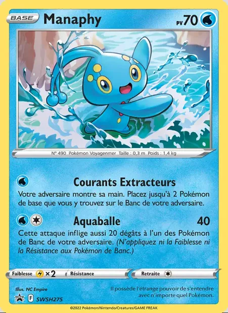 Manaphy, carte Pokémon SWSH 275 — extension Promo SWSH