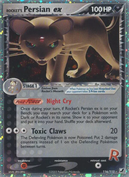 Rocket's Persian ex, Pokémon card UF 116 — Unseen Forces set