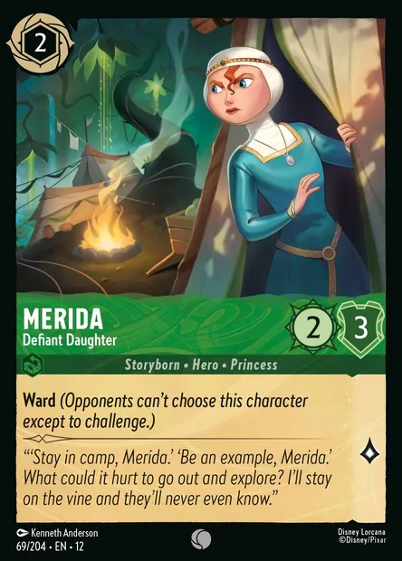 Merida - Defiant Daughter, Disney Lorcana card CH12-069 — Wilds Unknown set