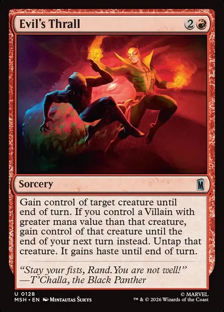Evil's Thrall, Magic card MSH 128 — Marvel Super Heroes set