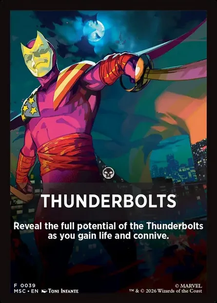 Thunderbolts, carte Magic FMSC 39 — extension Marvel Super Heroes Jumpstart Front Cards