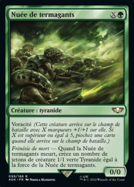 Nuée de termagants, carte Magic 40K 99 — extension Warhammer 40,000 Commander
