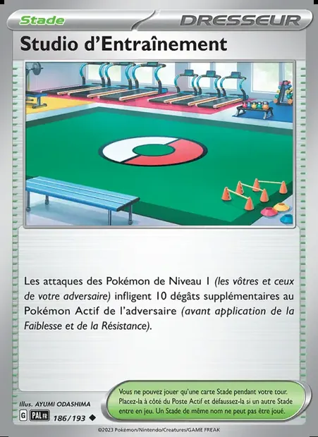 Studio d'Entraînement, carte Pokémon PAL 186 — extension Évolutions à Paldea