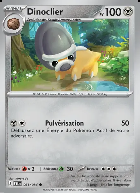 Dinoclier, carte Pokémon PBL 061 — extension Nuit Noire