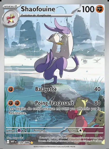 Shaofouine, carte Pokémon WHT 134 — extension Flamme Blanche