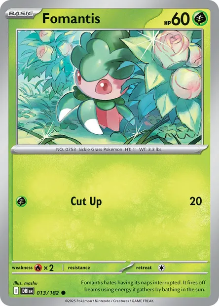 Fomantis, Pokémon card DRI 013 — Destined Rivals set