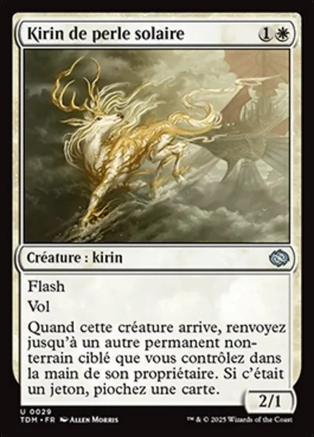 Kirin de perle solaire, carte Magic TDM 29 — extension Tarkir: Dragonstorm
