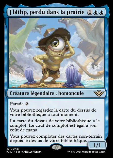 Fblthp, perdu dans la prairie, carte Magic OTJ 48 — extension Outlaws of Thunder Junction