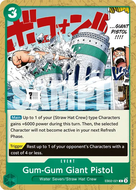Gum-Gum Giant Pistol, One Piece card EB02-021 — Anime 25th Collection set