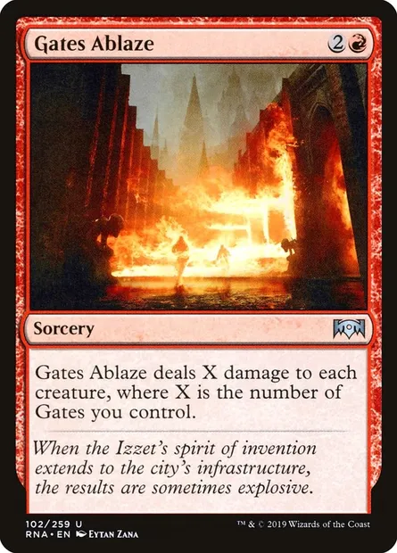Gates Ablaze, Magic card RNA 102 — Ravnica Allegiance set