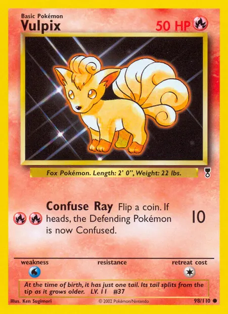 Vulpix, Pokémon card LC 98 — Legendary Collection set