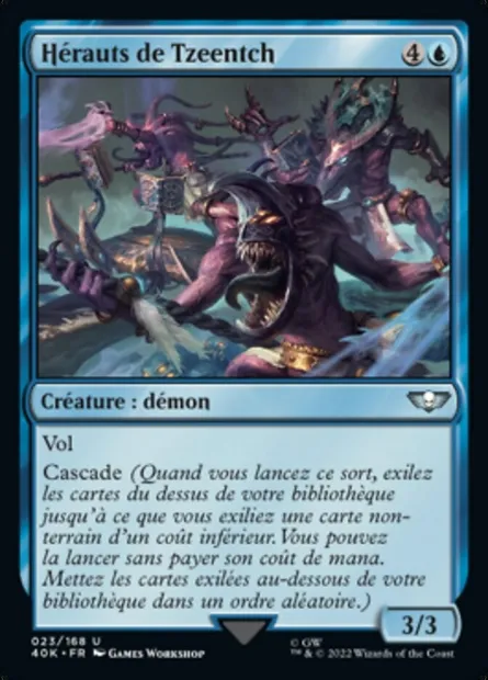 Hérauts de Tzeentch, carte Magic 40K 23 — extension Warhammer 40,000 Commander