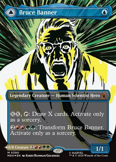 Bruce Banner // L'incroyable Hulk, carte Magic MSH 390 — extension Marvel Super Heroes