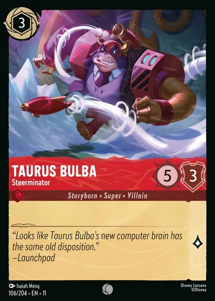 Taurus Bulba - Steerminator, Disney Lorcana card CH11-106 — Winterspell set
