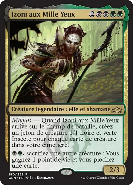 Izoni aux Mille Yeux, carte Magic GRN 180 — extension Les Guildes de Ravnica