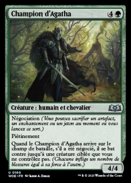 Champion d'Agatha, carte Magic WOE 160 — extension Wilds of Eldraine