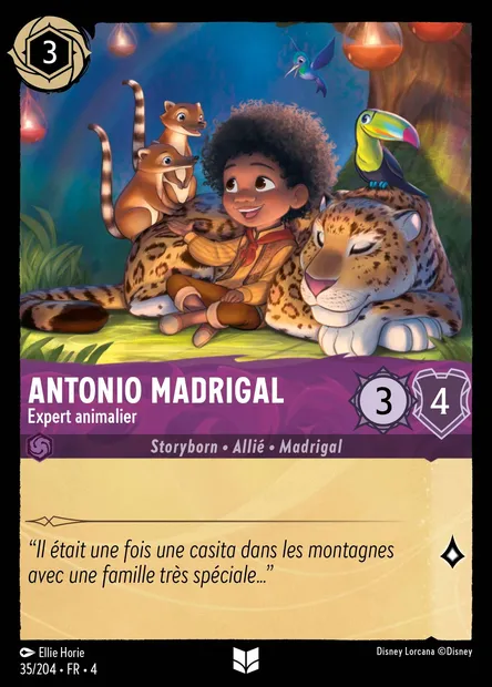 Antonio Madrigal - Expert animalier, carte Disney Lorcana CH4-035 — extension Le Retour d'Ursula