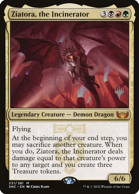 Ziatora, the Incinerator, Magic card PSNC 231p — Streets of New Capenna Promos set