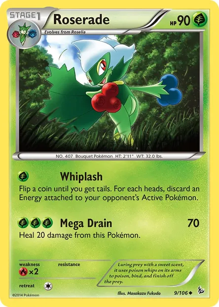 Roserade, Pokémon card FLF 9 — Flashfire set