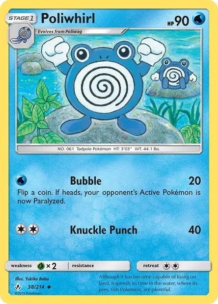 Poliwhirl, Pokémon card UNB 38 — Unbroken Bonds set